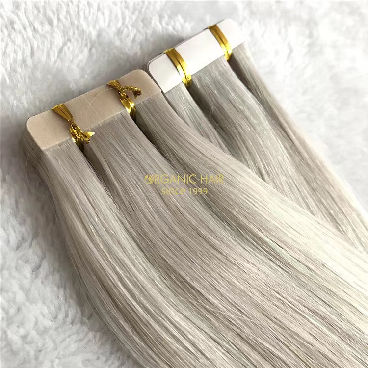 Wholesale human cuticle tape in hair extensions Ash Blonde color X389